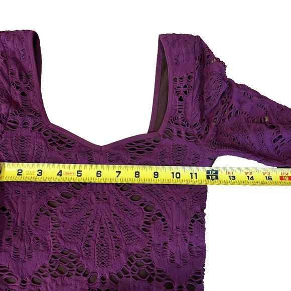 Intimately Free People Mini Dress Purple Lace Bodycon XS S Boho Festival Party - Picture 9 of 9